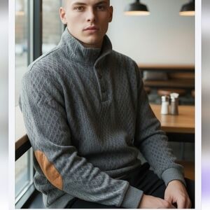 NWT Cross & Crown Gray Button-Up Men's Sweater.Size XL